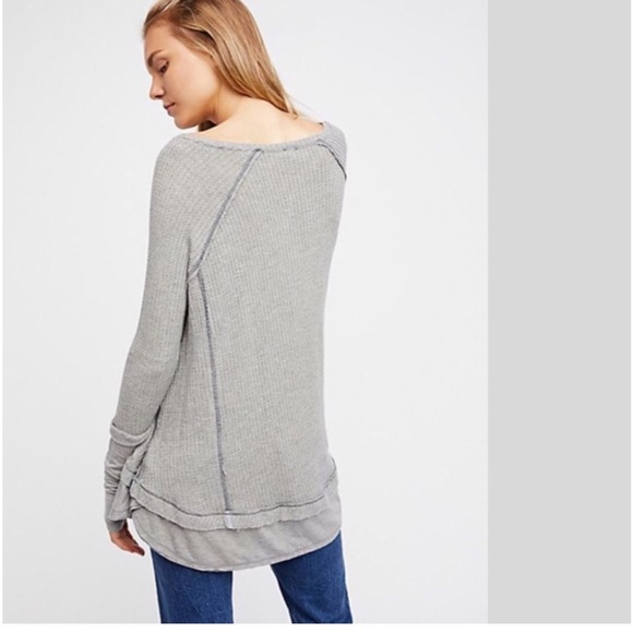 FREE PEOPLE •We the Free •Laguna Thermal Top Gray •NWT• XS - Picture 2 of 8